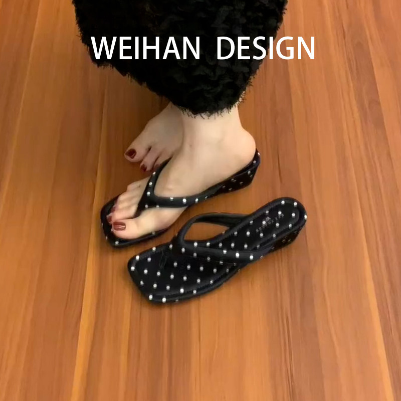羊皮版！韩系波点夹趾人