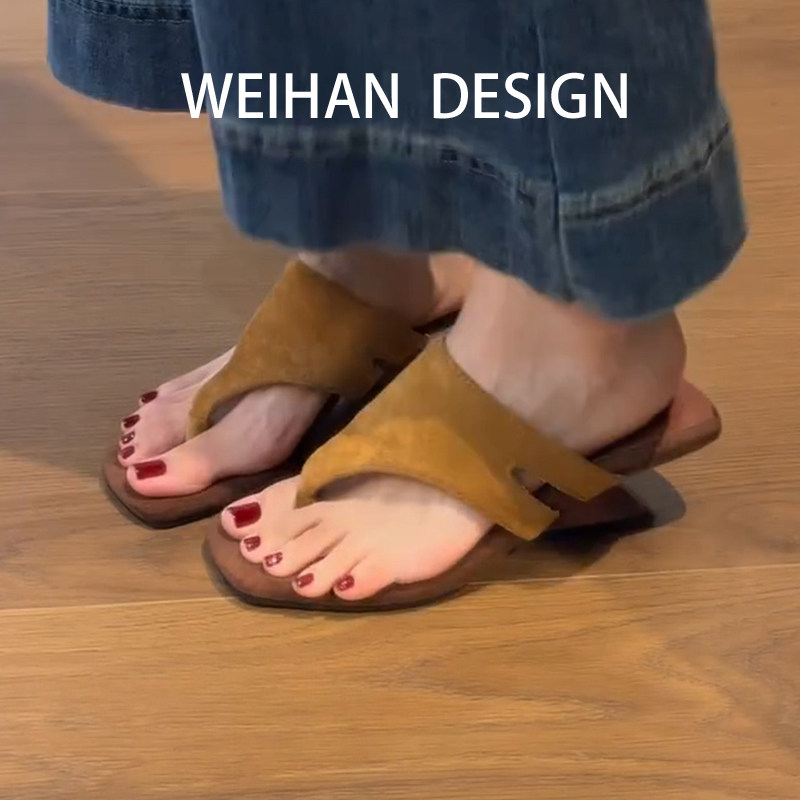羊皮版！法式复古夹趾人
