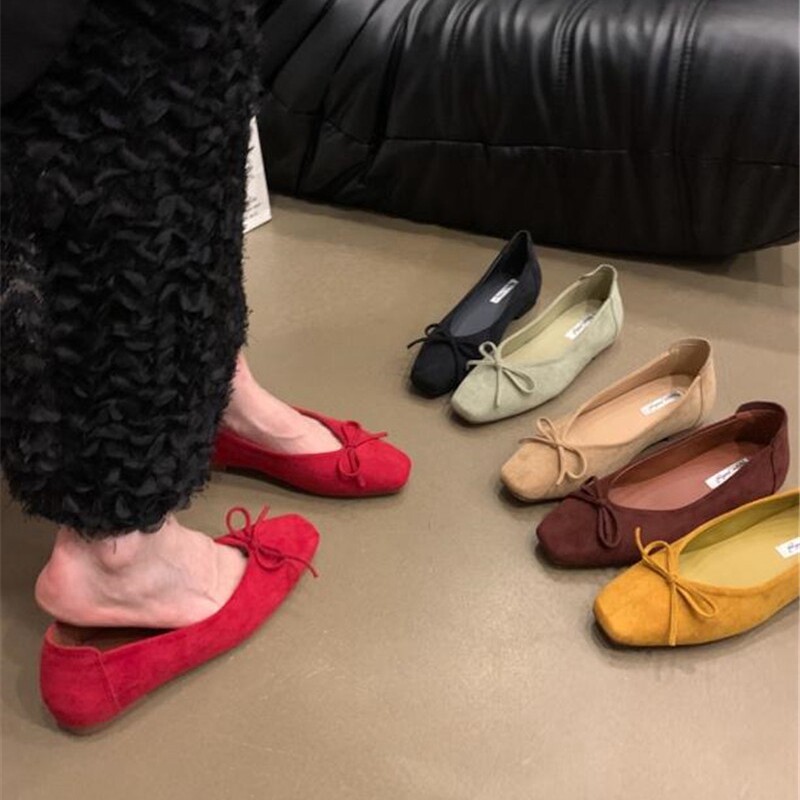 内增绒面蝴蝶结包鞋女202