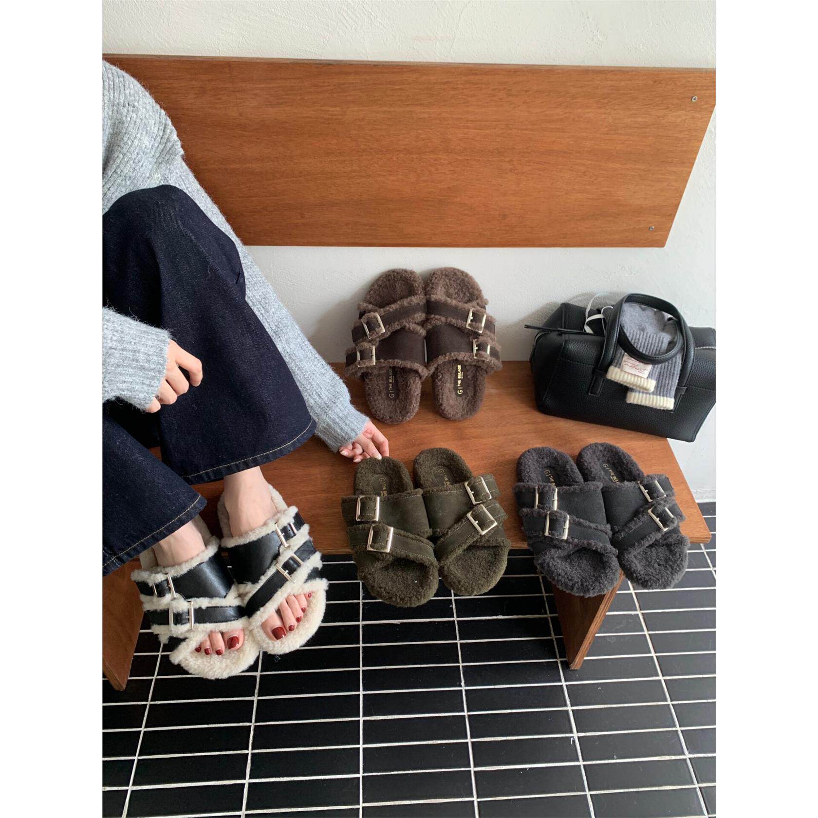 GeGèLV毛毛勃肯拖鞋女