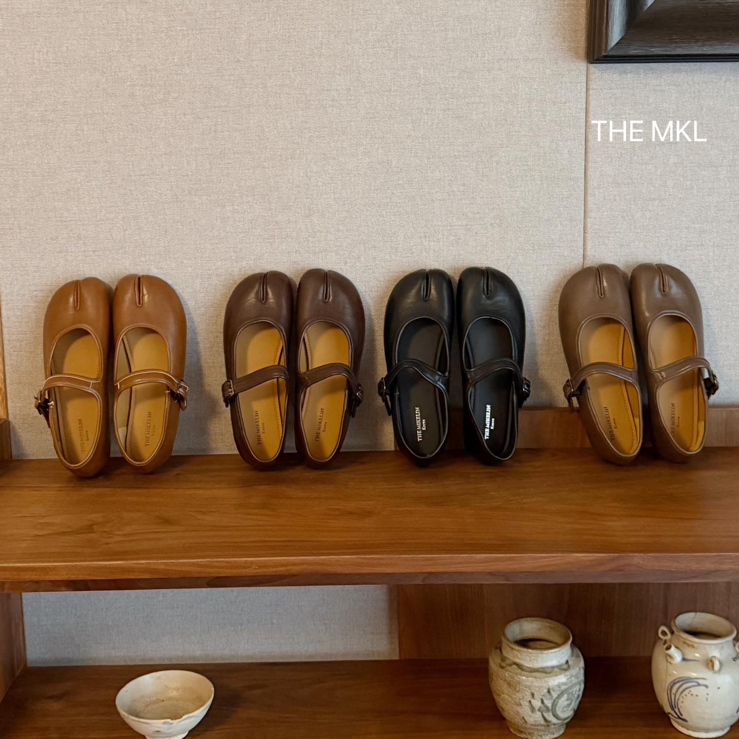 TLE MIKELIN 法式复古风分趾玛丽珍鞋平底一字扣单鞋百搭芭蕾舞鞋