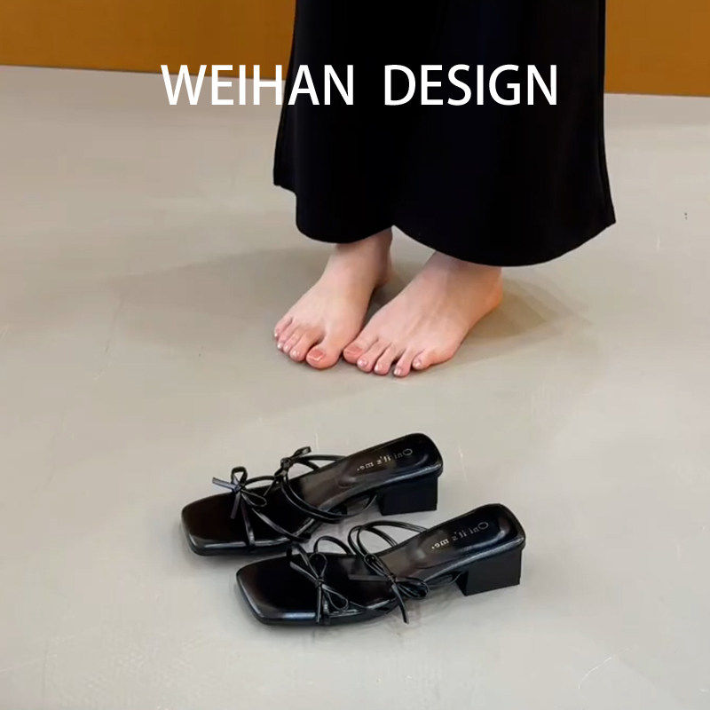 羊皮版!法式方头黑色蝴