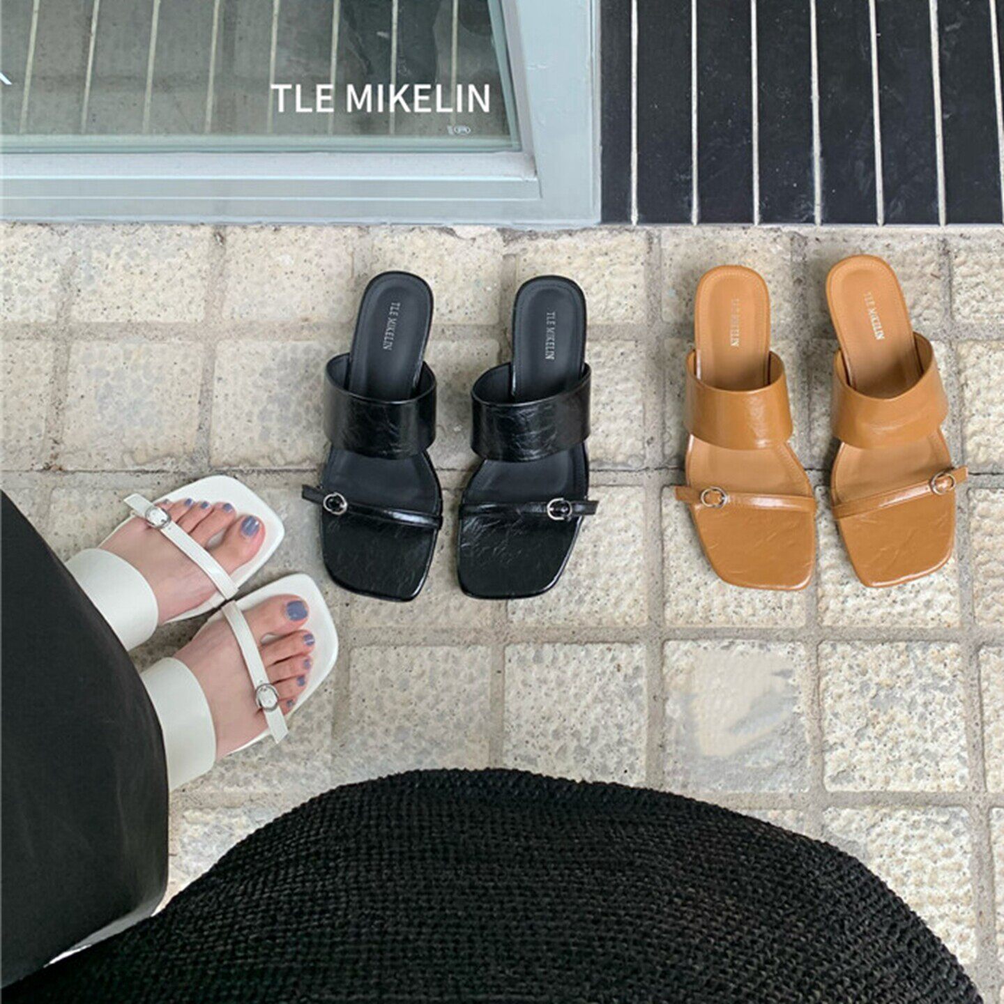 细跟简约风一字拖鞋女夏