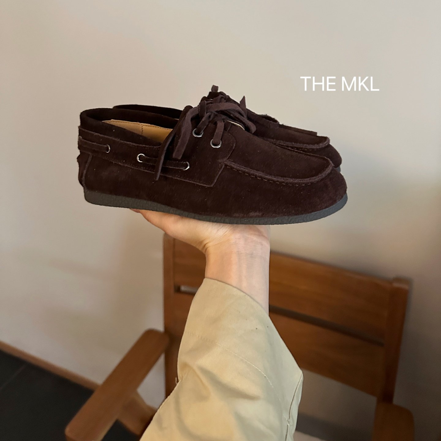 TLE MIKELIN 爆款韩版复古绒面乐福鞋女一脚蹬懒人鞋百搭休闲单鞋