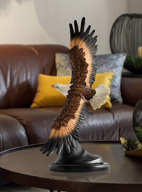 美式白头鹰大鹏展翅摆件雕塑酒柜
