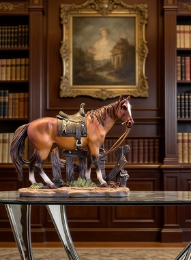 美式骏马客厅装饰摆件办公室酒柜