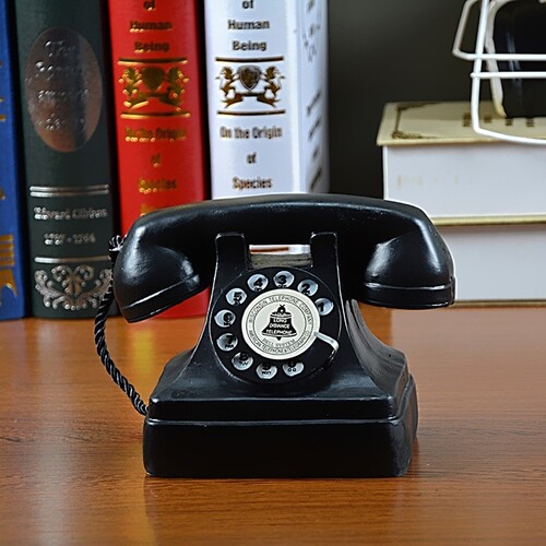 复古老式电话机摆件转盘座机模型