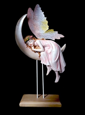 花仙子月亮少女天使客厅装饰摆件