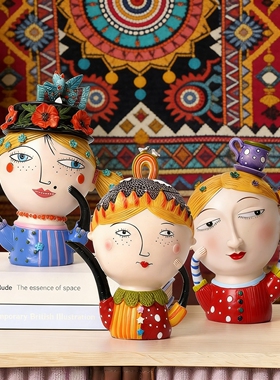 波西米亚女孩人物摆件高级感客厅