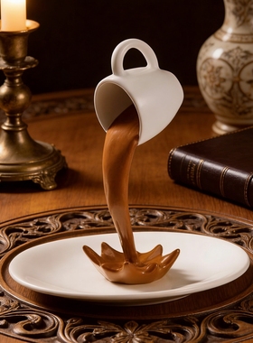 创意新奇特悬浮咖啡杯立体摆件