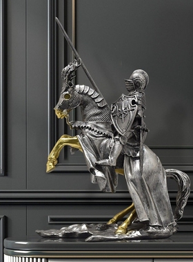 欧洲中世纪复古骑士盔甲摆件雕塑