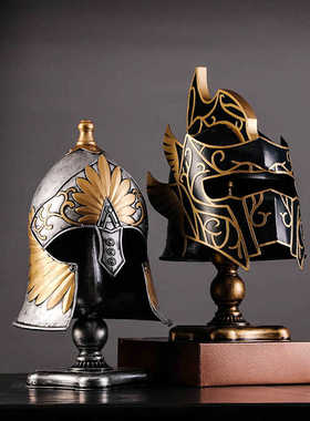 头盔摆件铁艺欧式复古