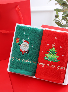 Christmas Gift Towels Pure Cotton Facial Towel Boxed毛巾浴巾