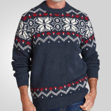 Winter round neck pullover knitted sweater men's Christmas男