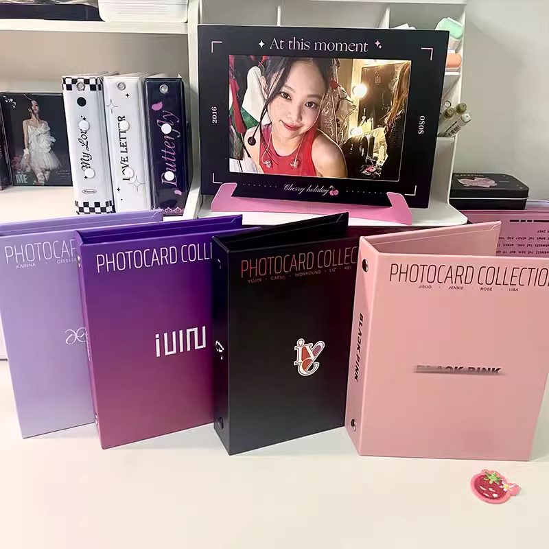 BP 핑크 잉크 전용 카드 앨범 GIDLE IVE 원스퀘어 그리드 3인치 별 추적 앨범 사진 앨범 사진 앨범 저장 앨범