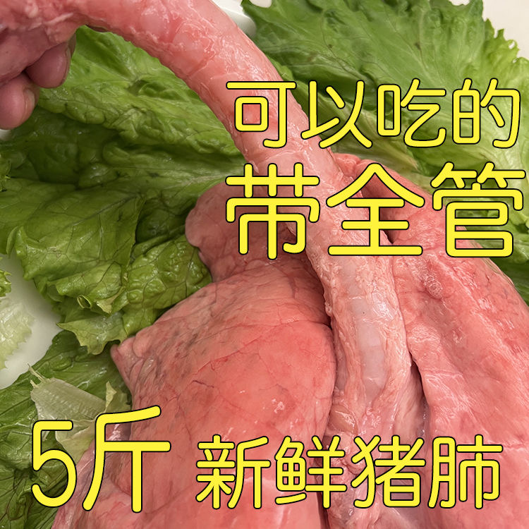 猪全肺生猪肺带喉管喉头食用土猪下水猪肺管内脏新鲜冷冻发货便宜