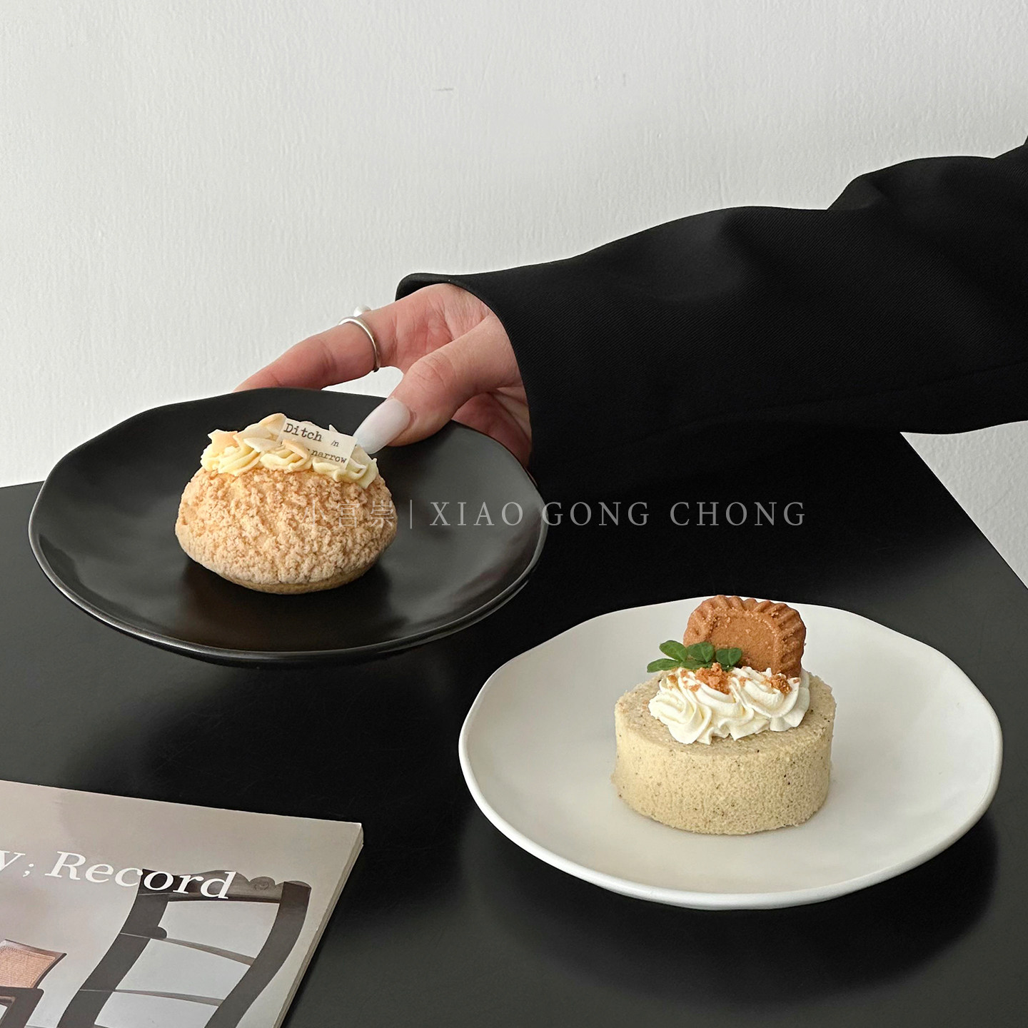 高级感陶瓷蛋糕盘简约家用下午茶甜品盘点心盘西点展示碟水果盘子