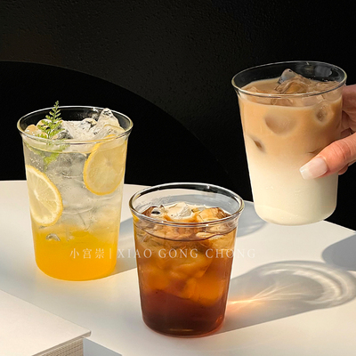 高级感简约玻璃杯家用咖啡果茶杯
