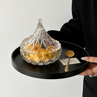 日式带盖玻璃盅糖水碗水果沙拉碗