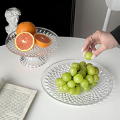 创意亚克力水果盘家用客厅欧式 高脚糖果零食盘酒吧小吃碟干果盘子