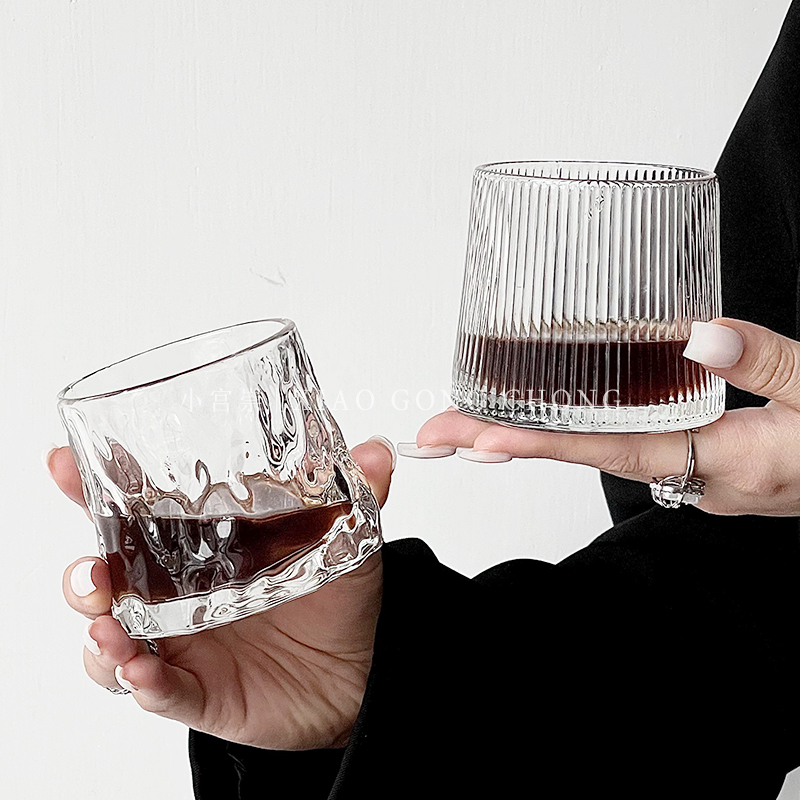 复古家用解压旋转玻璃咖啡杯