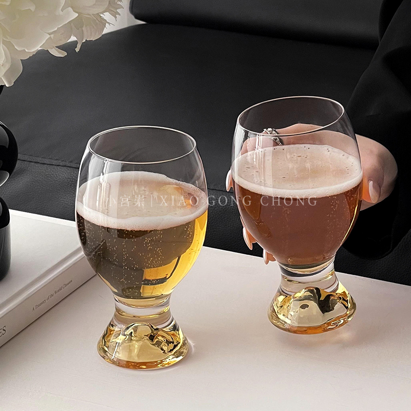 高级感轻奢金山啤酒杯大容量杯子
