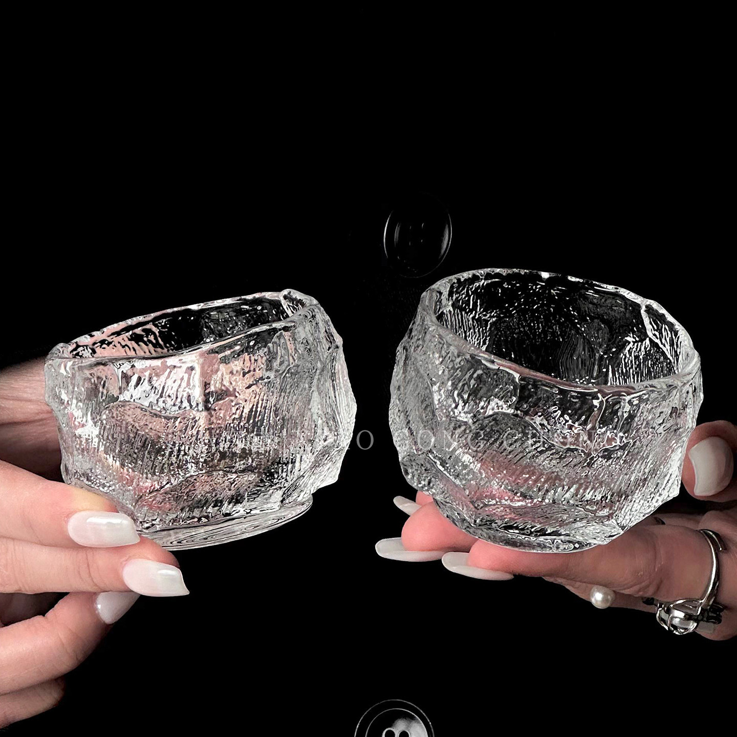中古侘寂风冰川小酒杯磨砂品茗杯