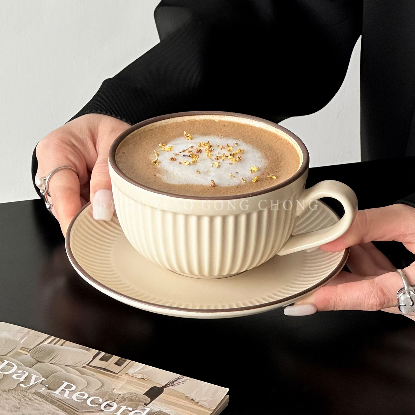 英式复古拿铁拉花杯小众高档精致陶瓷咖啡杯碟创意下午茶具马克杯,餐饮具,咖啡杯,淘宝优惠券,粉丝福利购,淘宝优惠卷