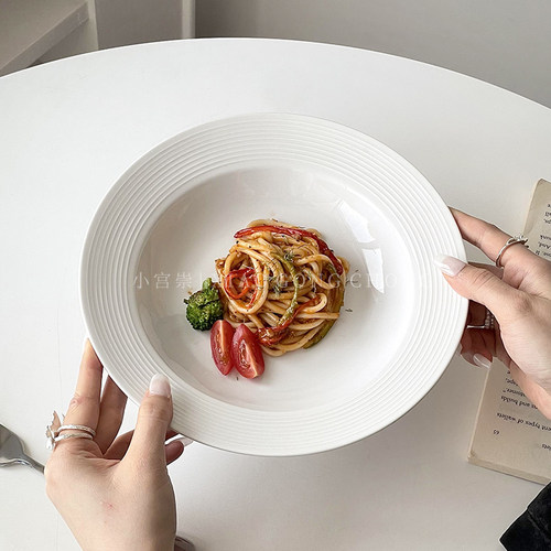 ins创意陶瓷深盘沙拉意面西餐盘