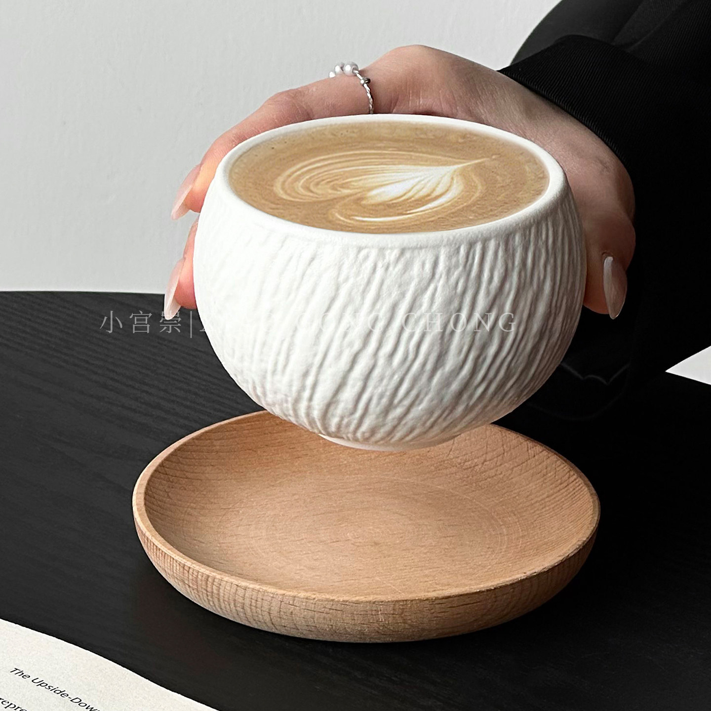 ins風復古石紋陶瓷咖啡杯碟套裝