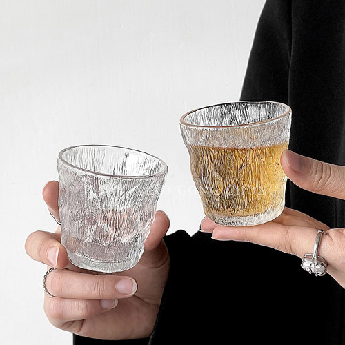 侘寂风迷你冰川玻璃杯子品茗杯子