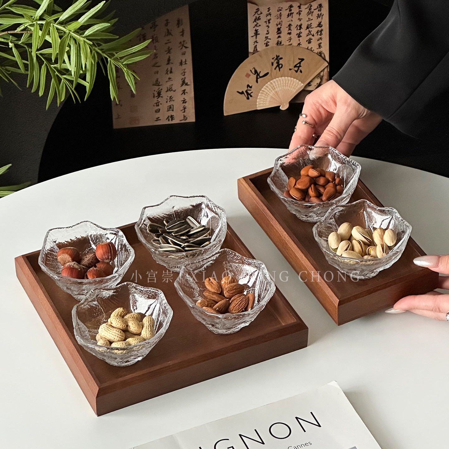 复古高颜值分格干果盘茶点零食盘
