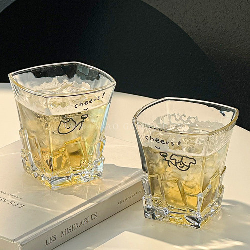 ins风透明玻璃杯创意冷饮杯酒杯