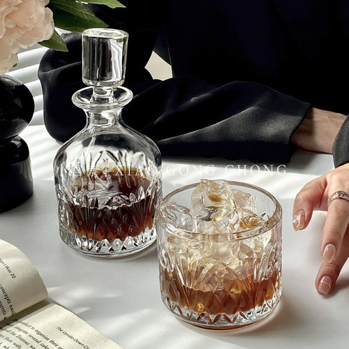 欧式可叠玻璃杯威士忌酒杯