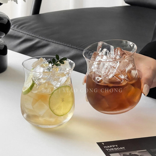 ins轻薄收腰玻璃咖啡杯