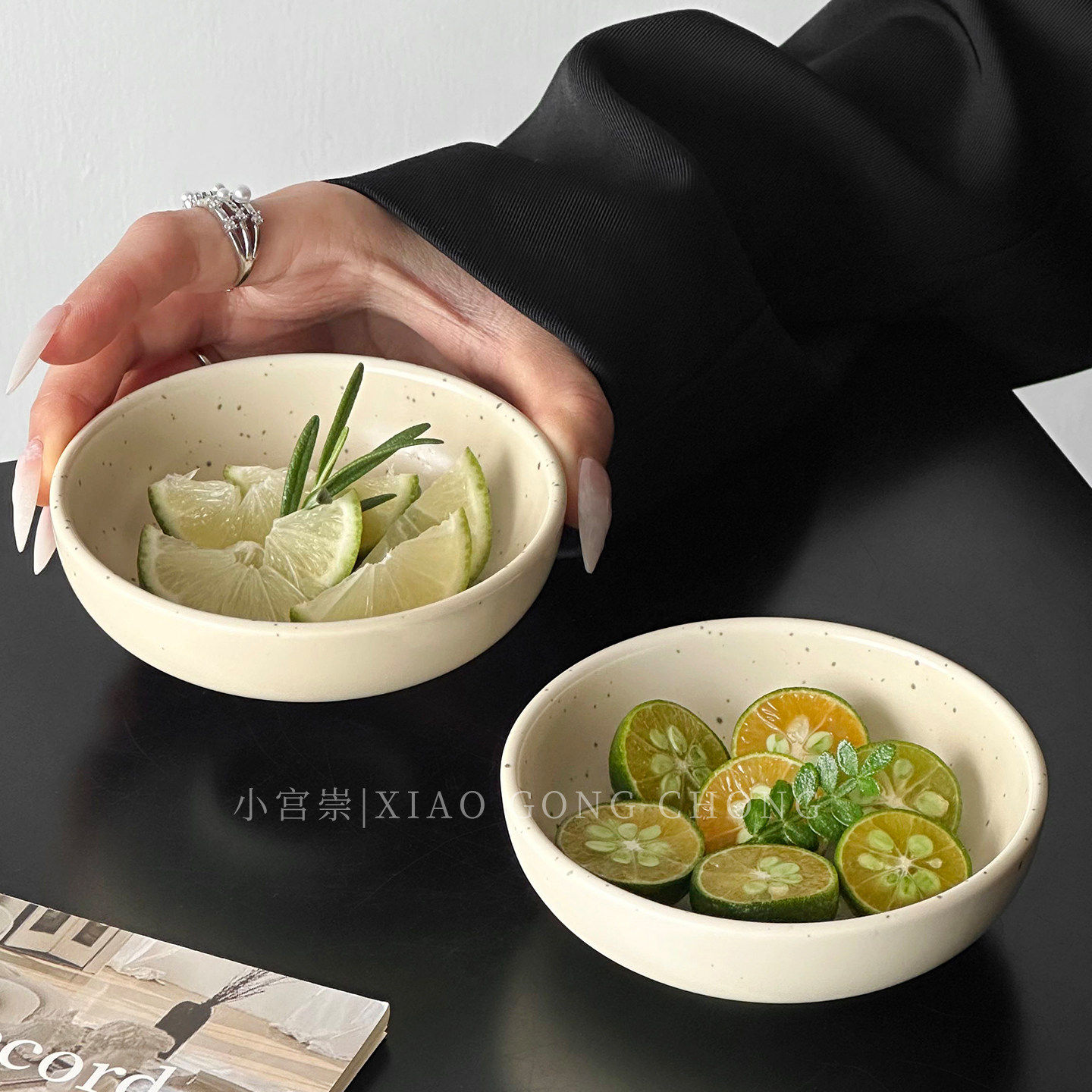 奶fufu泼墨陶瓷蘸料碟干碟小菜碟