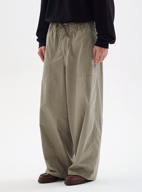 BUTTBILL 酵素水洗复古廓形通勤甲板日系直筒宽松休闲长裤子