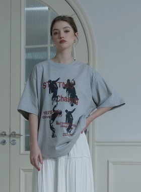 ARCHIVUM 原创设计模糊人像印花短袖 OVERSIZE圆领宽松潮流T恤