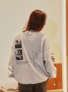 ARCHIVUM(ARC) LOGO宽松圆领卫衣 摇滚人像印花套头 男女同款