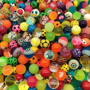 投币机专用球32mm混装多彩橡胶弹力球一元扭蛋机跳跳球100个包邮