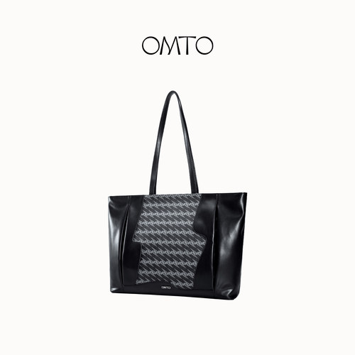 omto花褶托特包拉链版新款黑松露