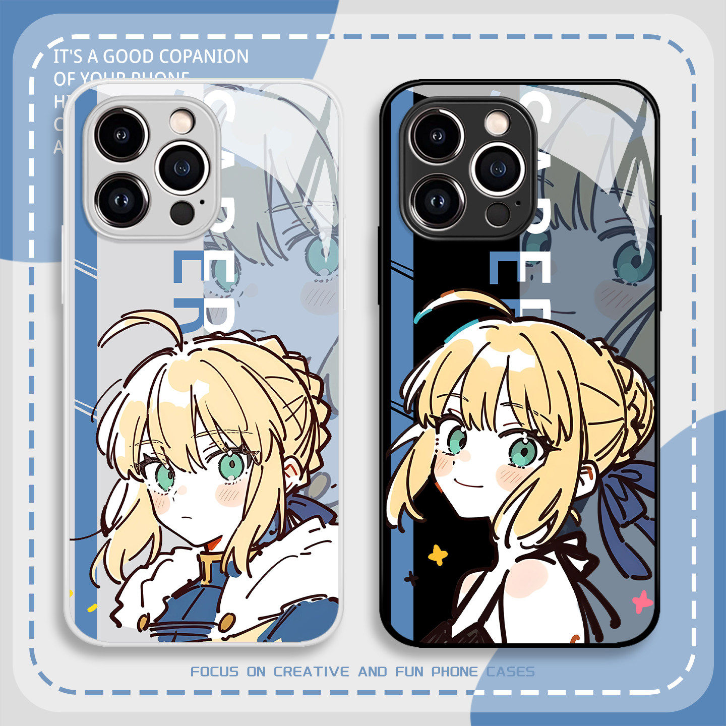 卡通q版saber手机壳适用苹果17promax吾王fate阿尔托莉雅16e男iphone15/14/13pro/12/11/x/8plus/xr/xs/7/air