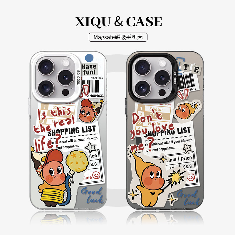 情侣适用于iphone16plus报纸星星人magsafe磁吸15promax苹果14卡通pura80华为mate70荣耀400小米13可爱手机壳
