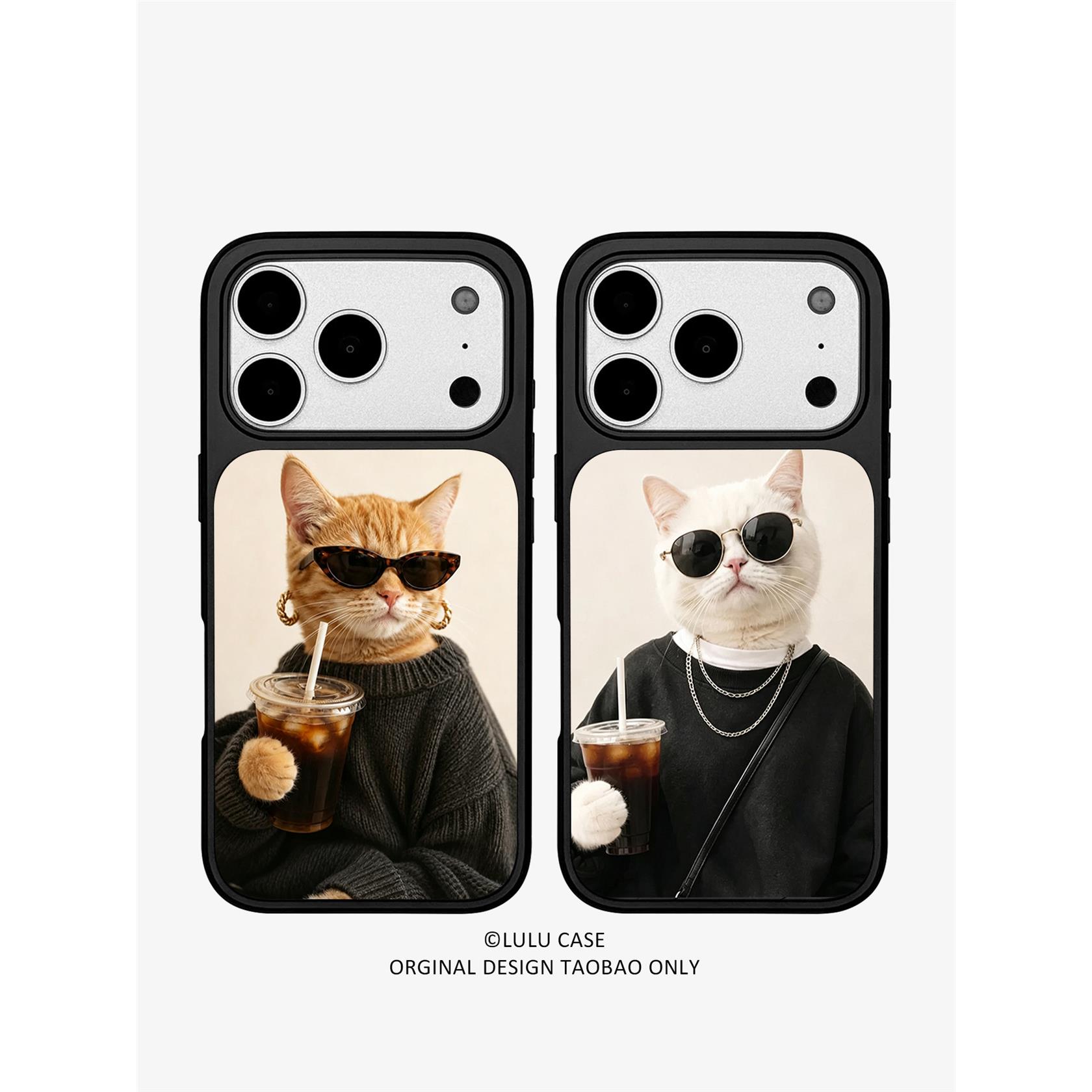 适用于iPhone17Promax情侣都市酷猫16pro手机壳苹果15pro磨砂华为Mate80磁吸14promax碳纤维小米17玻璃13pro