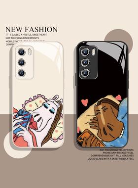 适用红米k90promax手机壳抽象睡觉马小米17搞怪opporeno15pro趣味vivox300情侣x200个性s50小众s30玻璃findx9
