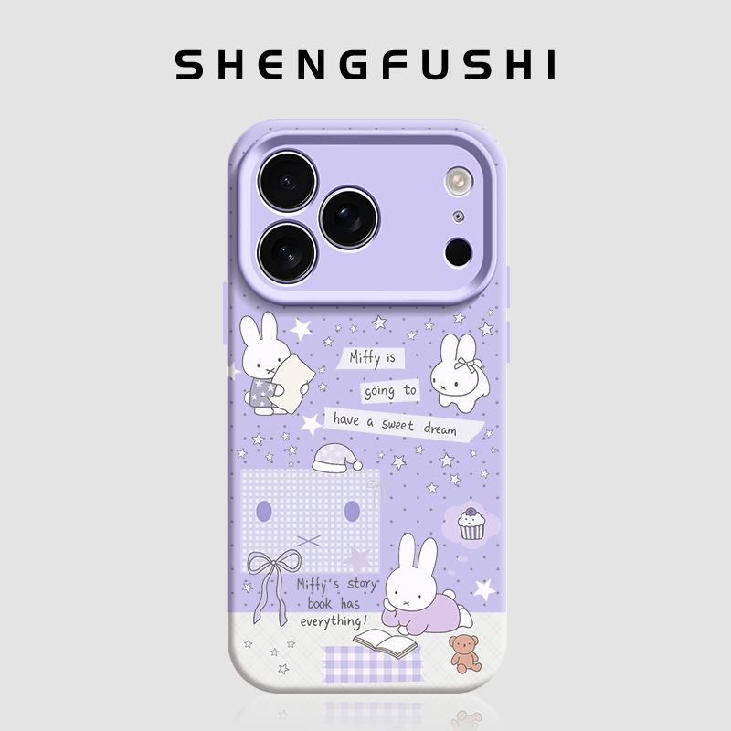 紫色兔子适用苹果17promax手机壳iphone17pro新款17pro网红16pro液态硅胶14卡通15爆款13防摔12高级感j