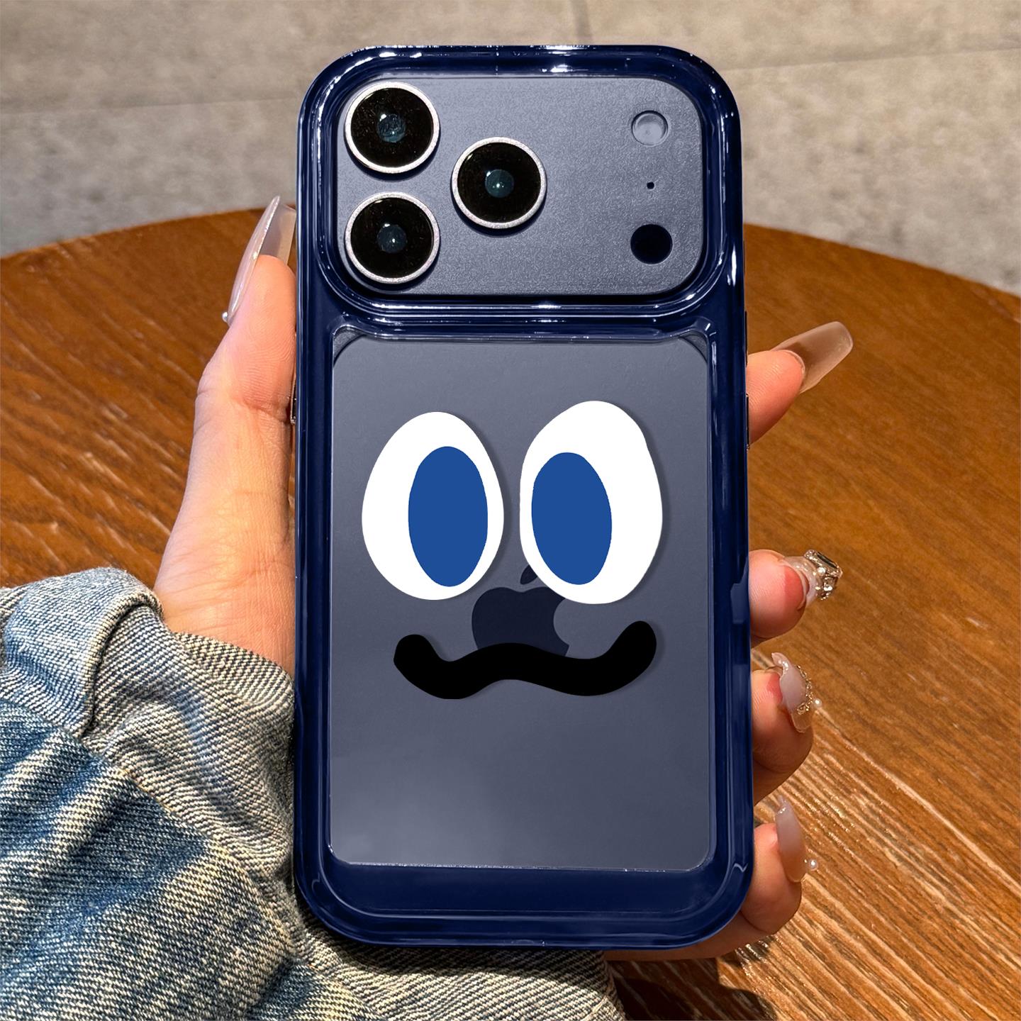 适用苹果17promax手机壳新款蓝色表情iPhone17超薄保护套16pro高级感15全包防摔14硅胶透明13pm女款小众个性