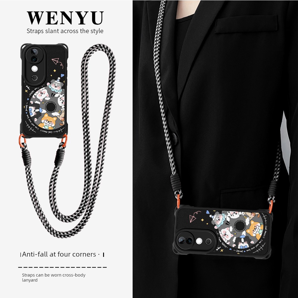 光盘小狗适用vivo s30手机壳s19四角s20防摔s18斜挎挂绳s17软硅胶s16背带斜跨s15外壳s12/s10保护套s9新款Pro