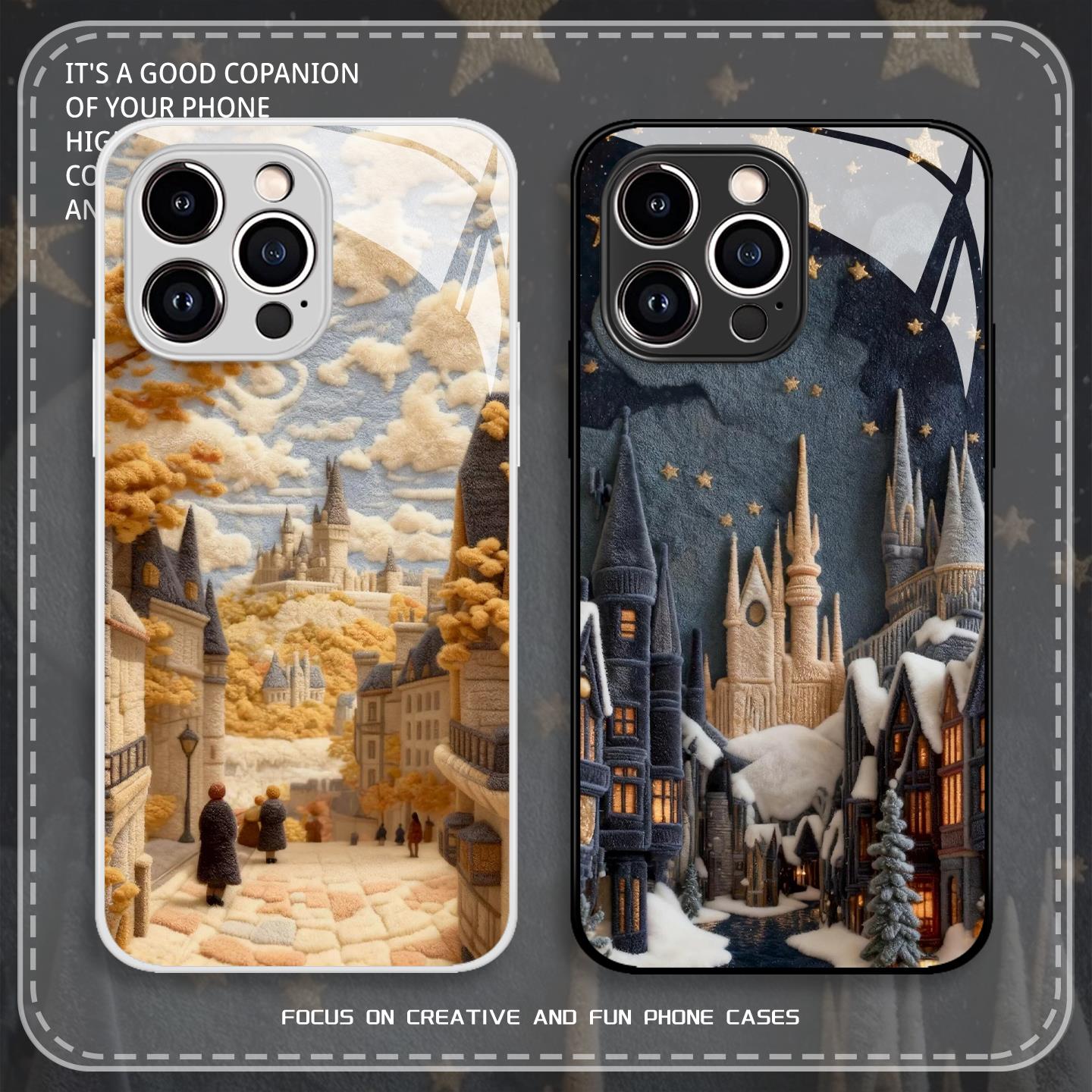 毛绒哈利波特手机壳苹果17promax霍格沃兹16城堡iphone15周边14适用13pro/12mini/11新款x/8plus/xr/xs/7/air