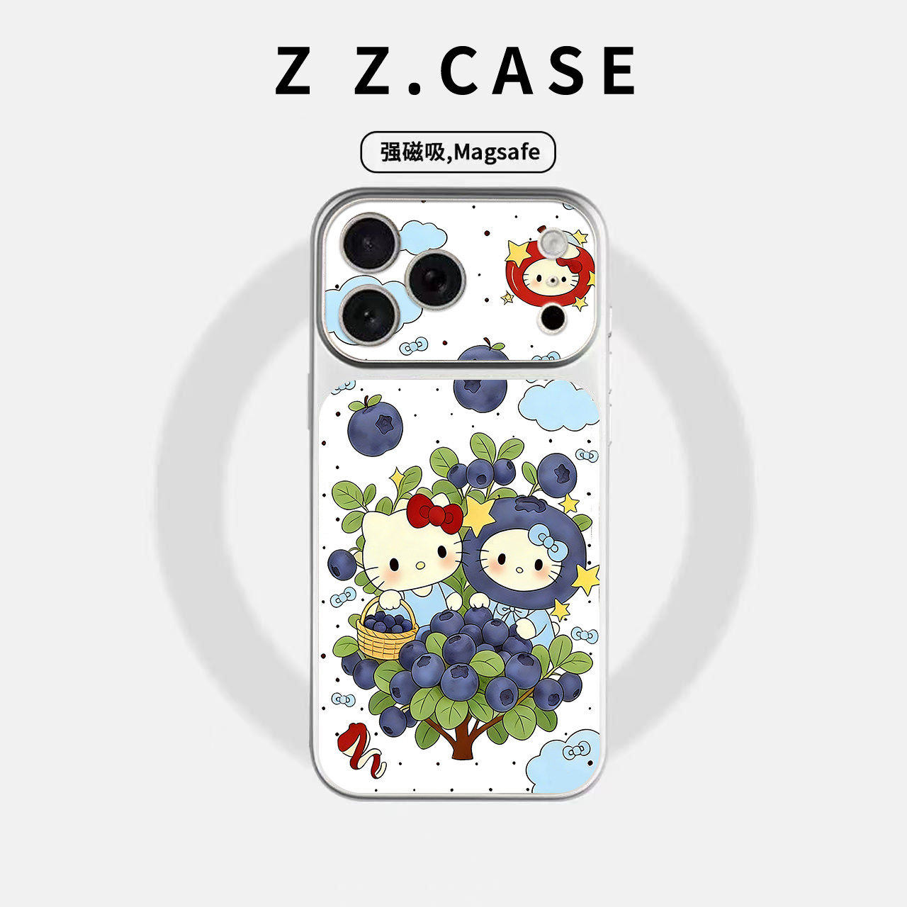 蓝莓KT猫ins秒变17原创大视窗适用磁吸苹果手机壳iPhone17promax防摔16pro个性15全包14plus简约13可爱保护套